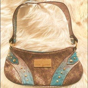 Like new Baby Phat gold and teal purse
